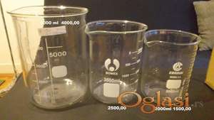 Staklene vatrostalne čaše laboratorijska čaša